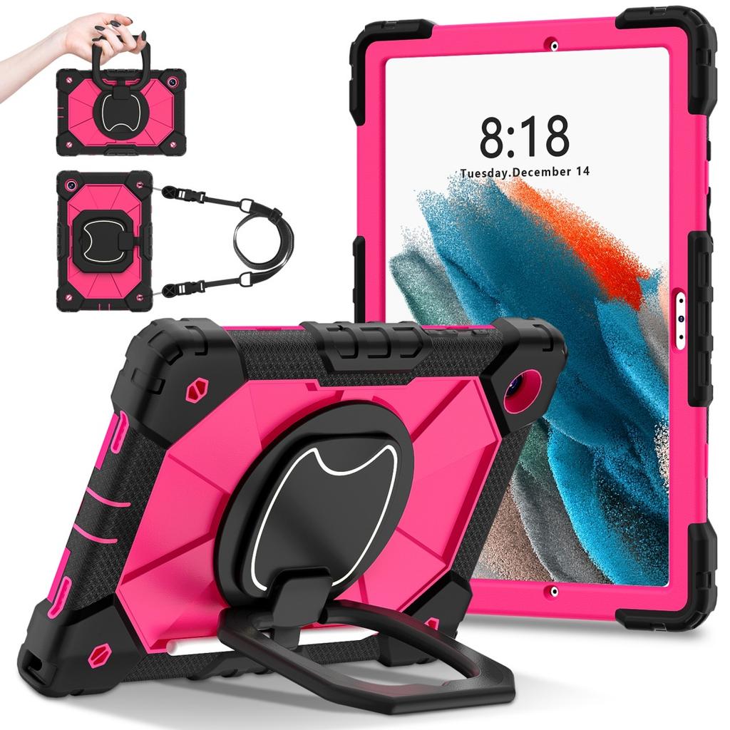 Für Samsung Galaxy Tab A8 10.5 (2021).360° drehbarer Griff, robuster Schutzständer, TPU + PC, 3-in-1, stoßfestes Tablet-PC-Gehäuse