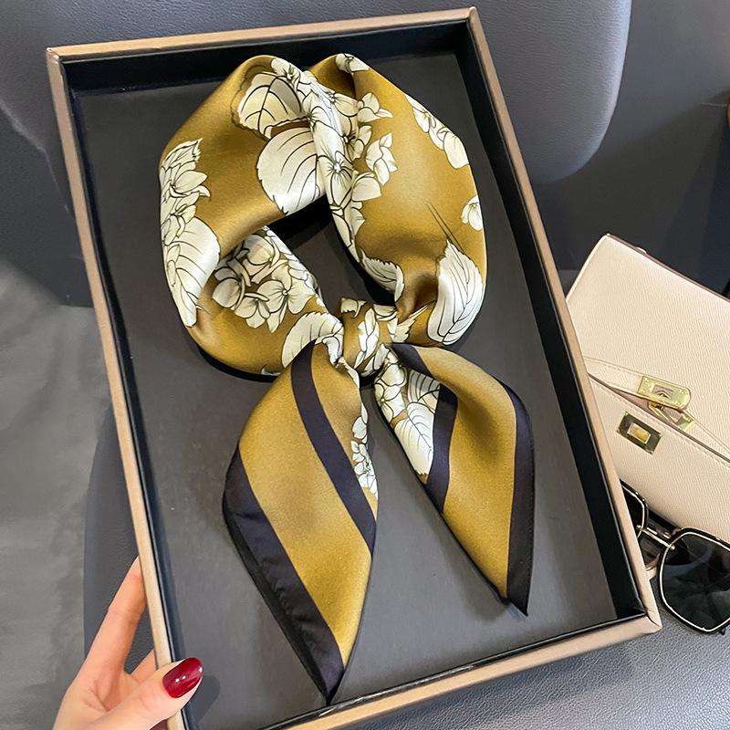 Meier Mulberry silk small square scarf elegant double-sided silk 65 scarf scarf 65*65cm