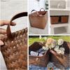 Brown Laundry Basket 38cm Laundry Hamper Portable Dirty Clothes Basket  Picnic