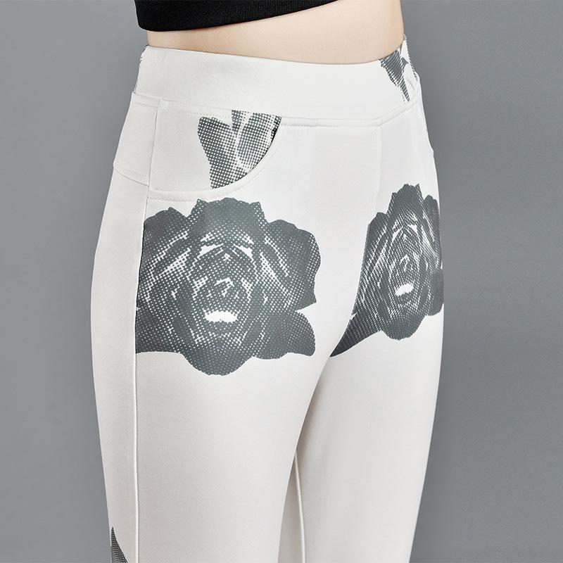 

Cuihua Autumn 2024 Micro-Flare Elastic Waist Stretchy Long Pants – Slimming & Trendy Women s Style S for up to 46.5kg