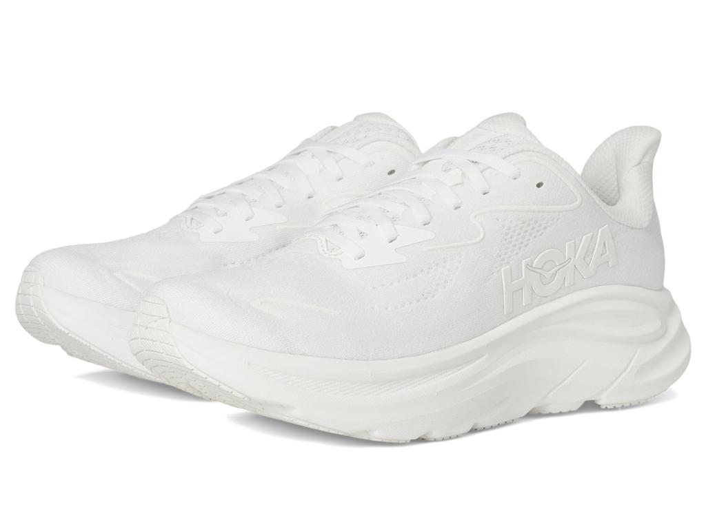 HOKA Clifton 10 Wide Track Field Running Size White x White Men's & Shoes, 25.0,