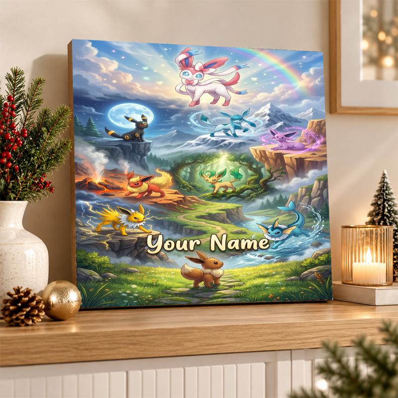 Eevee Evolutions Custom Name Diamond Painting Personalized 5D Full Drill DIY Diamond Art Home Decor