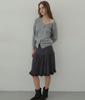 Munish Sheer Frill Tiered Skirt (Navy)
