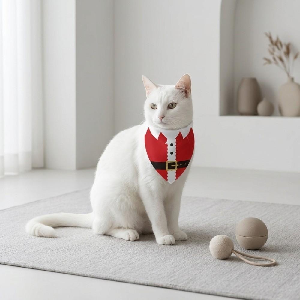 Adjustable Christmas Dog Bandanas Red Green Tie-on Santa Elf Triangle Bib Scarf Kawaii Polyester Pet Costume Accessories