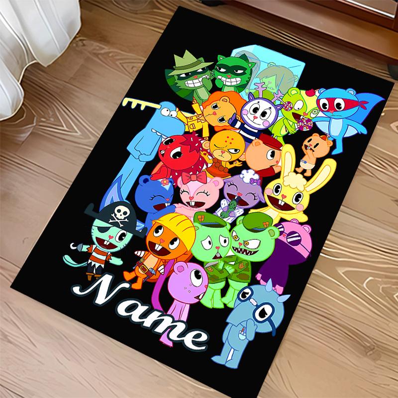 Custom Personalization Happy Tree Friends Print Area Rug - Soft, Washable Non-Slip Indoor Mat,Living Room,Home&Office Decorative Rug