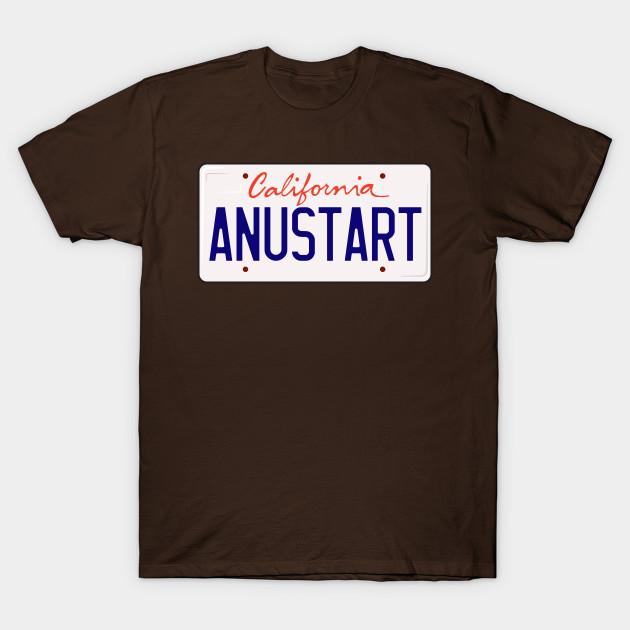 

Men Black Print T-shirt Tobias Funke Anustart A New Start License Plate No-Cut Transfer Paper Print Cotton Tshirt S коричневий