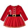 Girls Christmas Dress Long Sleeve Velvet Tulle Party Dress for Toddlers Kids Holiday Formal Wear