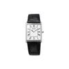 Seiko Men's Square Design Quartz Watch SWR049 with White Dial and Black Leather Band [Used]