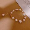Fashion Simple Freshwater Pearl 14K Gold Plated Beaded Geometric Women's Trendy Party Bracelet HUIXUN