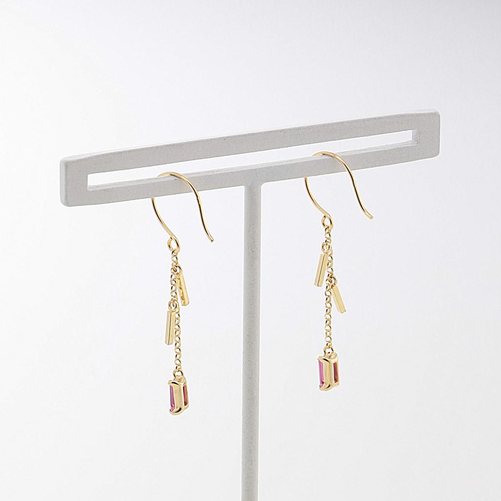 [Official] BLOOM Women's Hook Earrings In 10K Yellow Gold with January Birthstone Rhodolite Garnet (Product Code: 0222-7834-0019-0000)