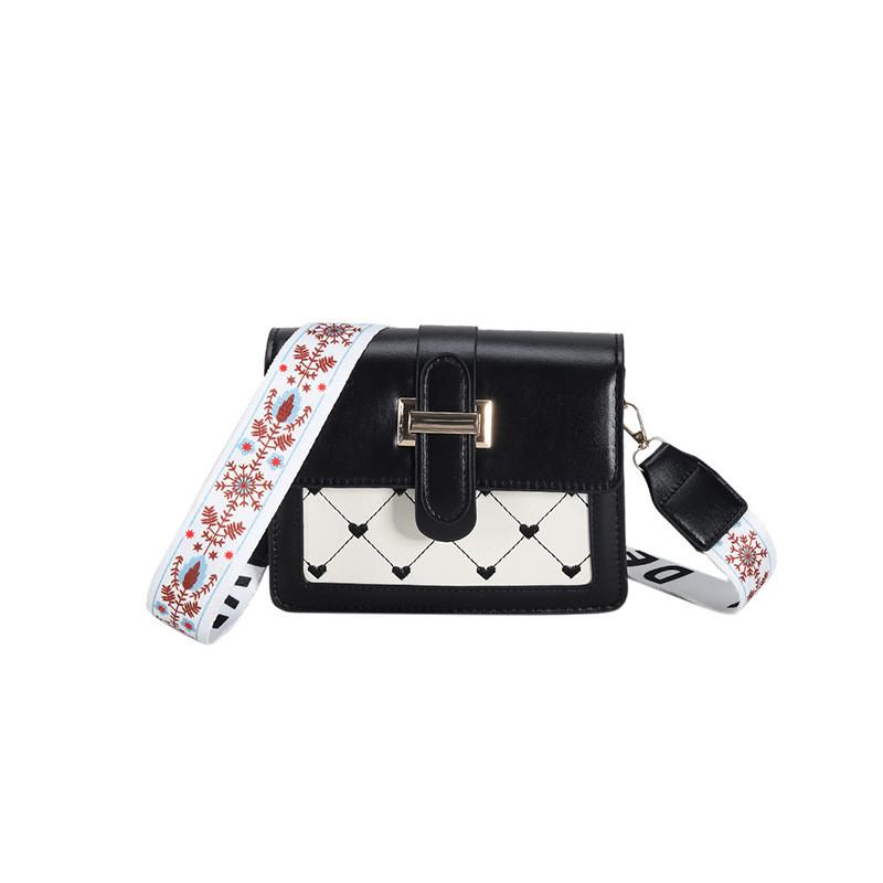 Small Stylish Pu Square Shoulder Bag For Women Fashionable Casual Commuter Crossbody Bag In Black White Green And Rose Red A For