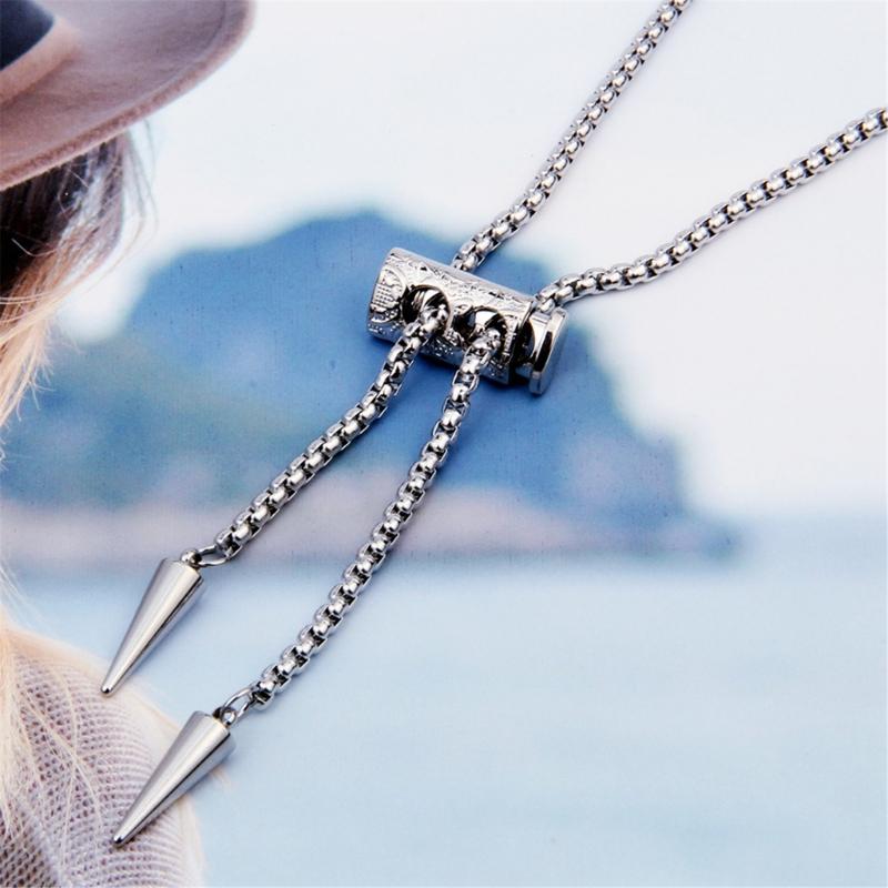 Elegant Stainless Steel Necklace with Bolo Design Scratch Resistant Neckchain for Casual and Formal Occasions