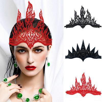 Adult Cosplay Lace Flame Shape Headband Festival Hair Hoop Shows Performances Headpiece New Year Prop Unisex