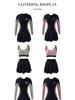 Set Costume da Bagno Sportivo da Donna 2025 a Quattro Pezzi con Maniche Lunghe Protezione Solare