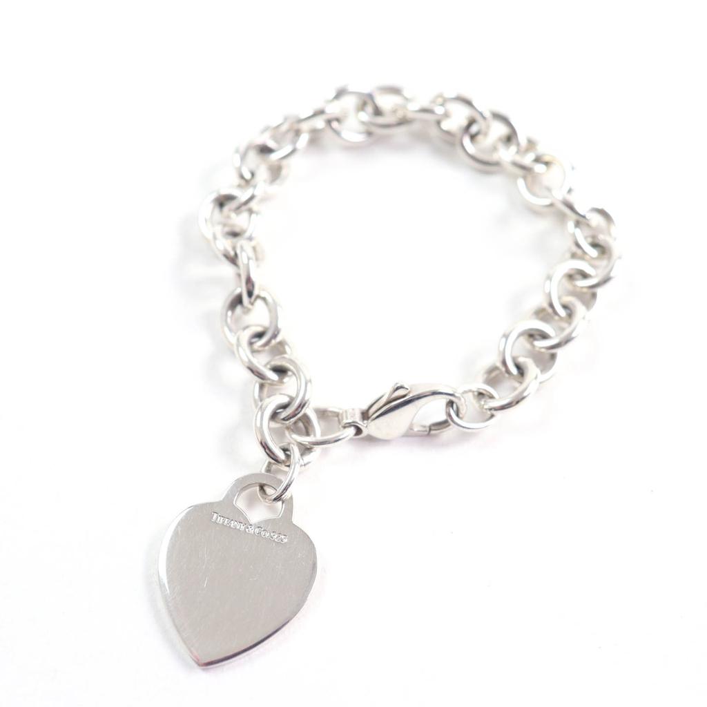 Great TIFFANY&Co. bracelet Heart tag Silver SV925 Women Used