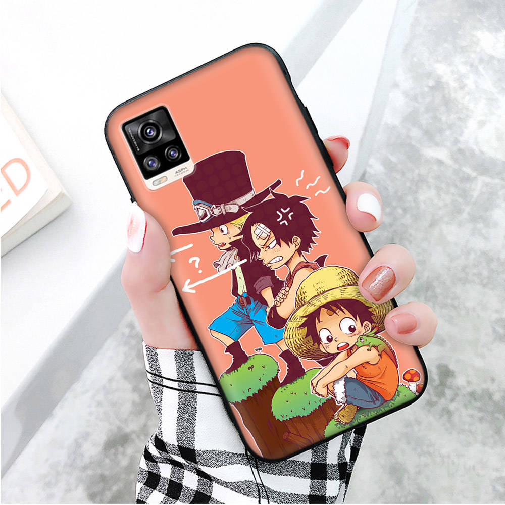 Black Case for Xiaomi Redmi 13C Note 9 iPhone XR 7 8 14 15 11 12 13 X XS Pro Max Samsung A25 S23 S24 FE Ultra Plus One Piece Ace