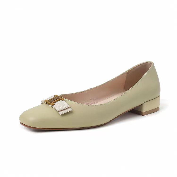 Arc de Triomphe shallow mouth single shoes 2025 spring new inner and outer leather flats shoes comfortable versatile breathable