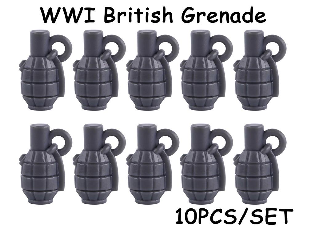 MOC WW2 Military Oil Barrel Weapons Box Building Block Set War Scene Accessories Bullet Motorcycle Sandbag Block Bricks Toys  Playsets