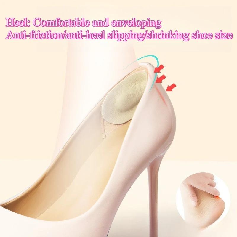 2Pair Cowhide Heel Protector Stickers Sneaker Heel Cushion Pads Leather Anti Slip Shoe Inserts Relieve Foot Pain Heel Liners
