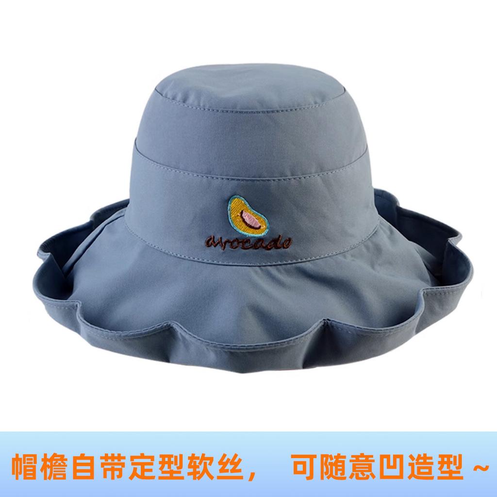 Small daisy bucket hat spring and autumn double-sided wear large brim sun protection sun hat women's summer face cover sun hat