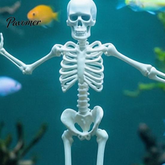 Straszne Akwarium Dekoracja Tańczący Szkielet, Pneumatyczna Ruchoma Figurka Kości do Akwarium, Unikalna Dekoracja Szkieletu na Halloween Wodoodporna