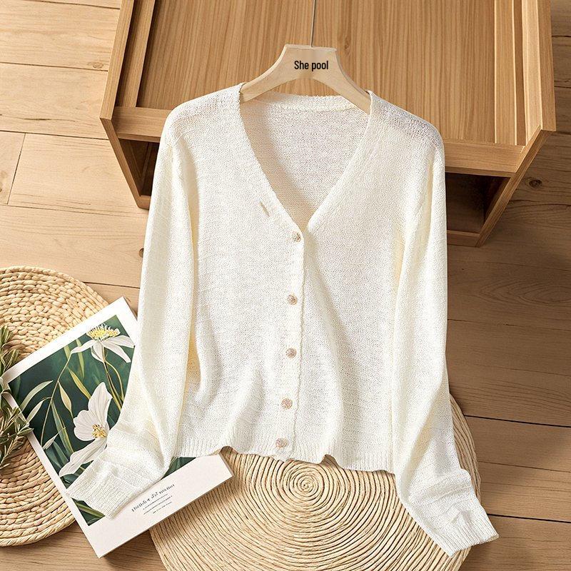 Women's V-Neck Single-Breasted Knit Cardigan