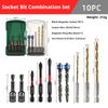 11Pcs Magnetic Impact Drill Bit Set Hex Shank Screwdriver Bits Twist Drill Socket Adapter Power Tools Kit for Electric Driver