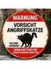 Retro Metal Wall Art Sign Cat Warning Decor