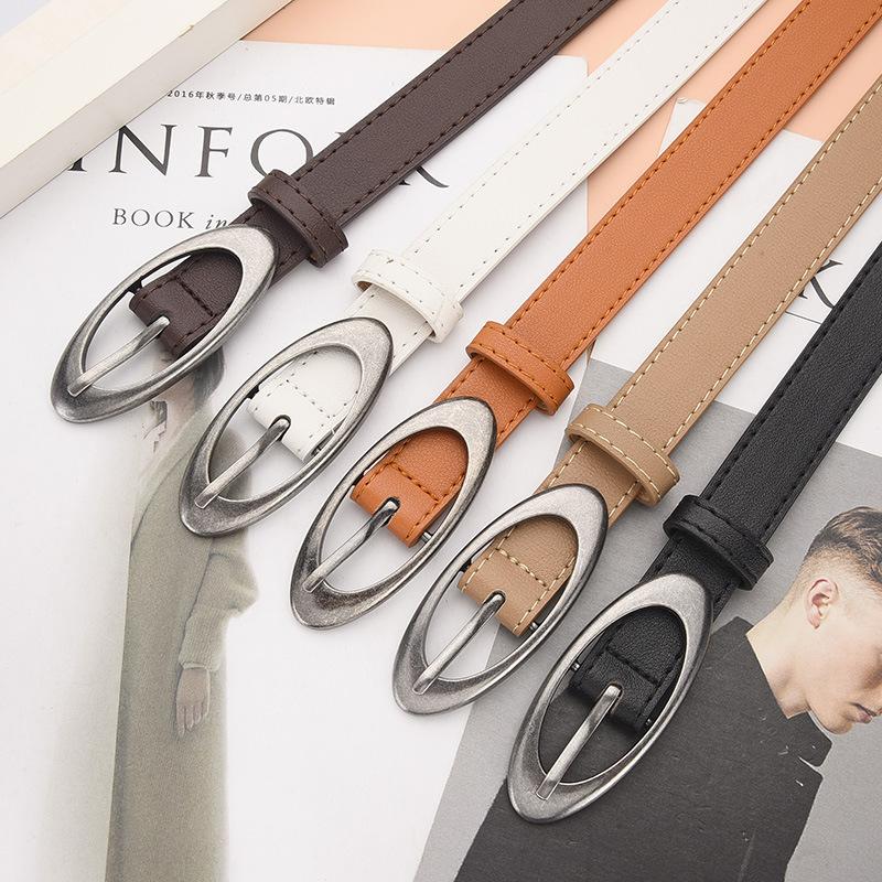 Vintage Women Fashion PU Leather Waist Belt Vintage Y2K Gothic Buckle Metal Strap Jeans Trouser Dress Waistband Fashion AB006