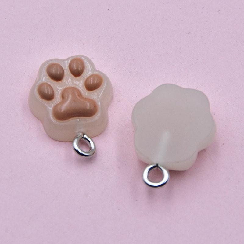 Transparent Resin Cat Paw Pendant for DIY Jewelry