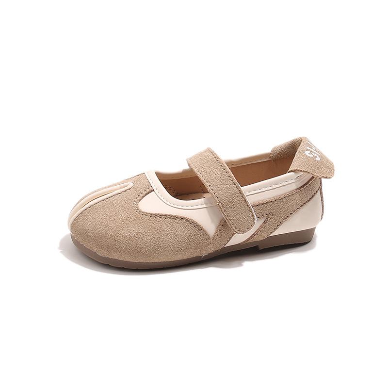 Children's fashion casual leather shoes 2025 summer new girls cute Velcro sandals medium and older children's non-slip leather shoes