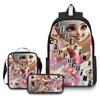 Printed Backpack Wooden Stick Man Shanhaijing School Bag Pencil Case