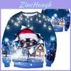 Unisex Hässlicher Weihnachtspullover mit lustigem Hundeaufdruck und weichem, atmungsaktivem Stoff