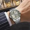 POEDAGAR Luxury Man Clock Waterproof Luminous Week Date Fashion Men's Wristwatch Stainless Steel Business Quartz Watches For Men
