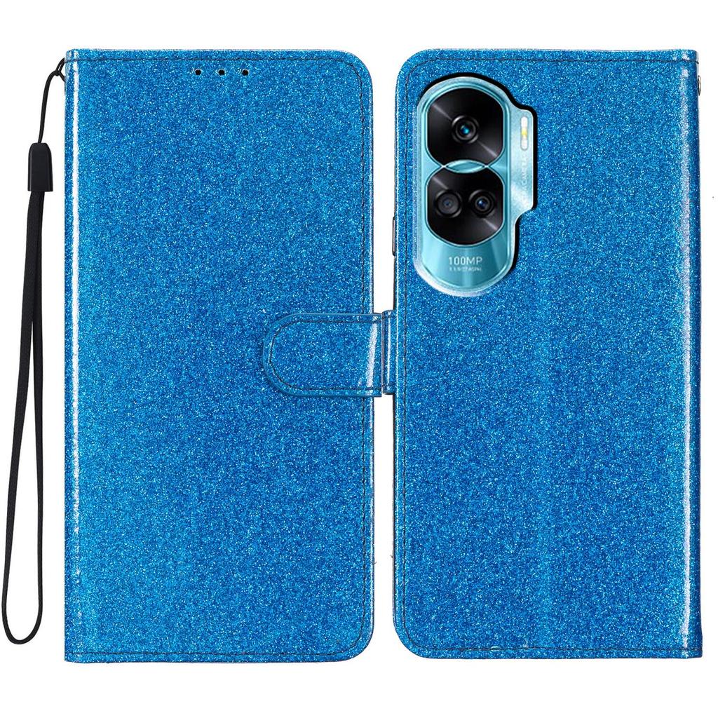 For Honor 90 Lite 5G/X50i 5G Case Stand Glittery PU Leather Protective Phone Cover with Wallet