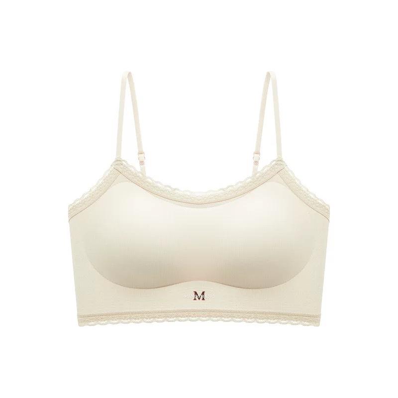 Traceless Beautiful Back, Small Suspenders, Invisible Liquid Foundation Underwear, Women's Integrated Fixed Cup Tube Top,vest, Thin Shoulder Strap Bra