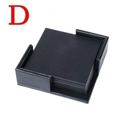 6 Pcs Home Kitchen Marble Pattern Cup Coaster Creative Round Edge Cup Mat Drink Mat Pu Leather Cup Pad Thermal Insulation