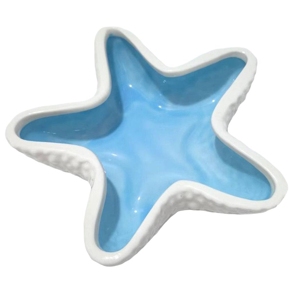Ceramic Jewelry Storage Holder Multi-Purpose Decorative Ring Trinket Tray Cute Ocean Trinket Plate Watch Keys Candle Holders