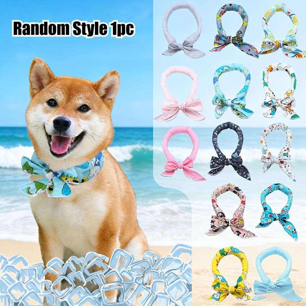 Summer Cartoon Cooling Pet Scarf For Cats And Dogs Cotton Polyester Bandana For Small Animals