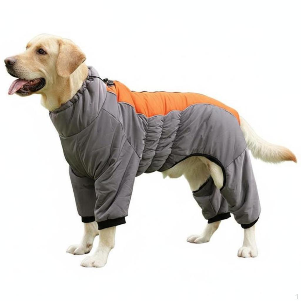 Dog Winter Coat, Fleece Lined, Large Dogs, Warm, Breathable XL Sunset Orange
