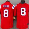 New England Patriots 8 Diggs Football Jersey Mens Fan Game Day Red White Regular Fit