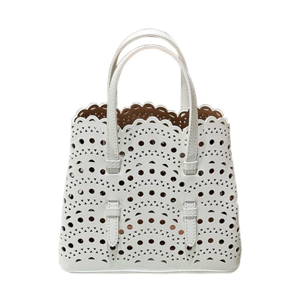 Nima16 Hollow Carved Vegetable Basket Women's Bag Casual Niche Leather Handbag Heavy Craftsmanship Shoulder Messenger Bag