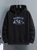 Men's Hooded Sweatshirt for Autumn and Winter, Loose Fit, Versatile, Fleece-lined and Thickened, Couple Style, Outdoor Casual Sportswear.