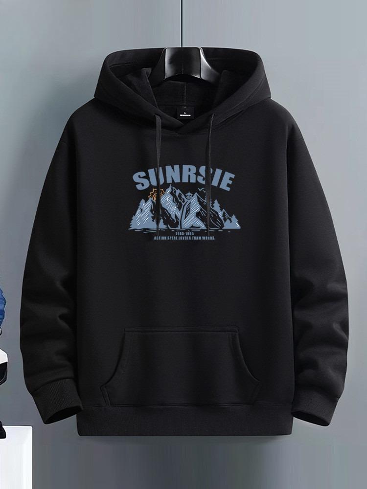 Men's Hooded Sweatshirt for Autumn and Winter, Loose Fit, Versatile, Fleece-lined and Thickened, Couple Style, Outdoor Casual Sportswear.