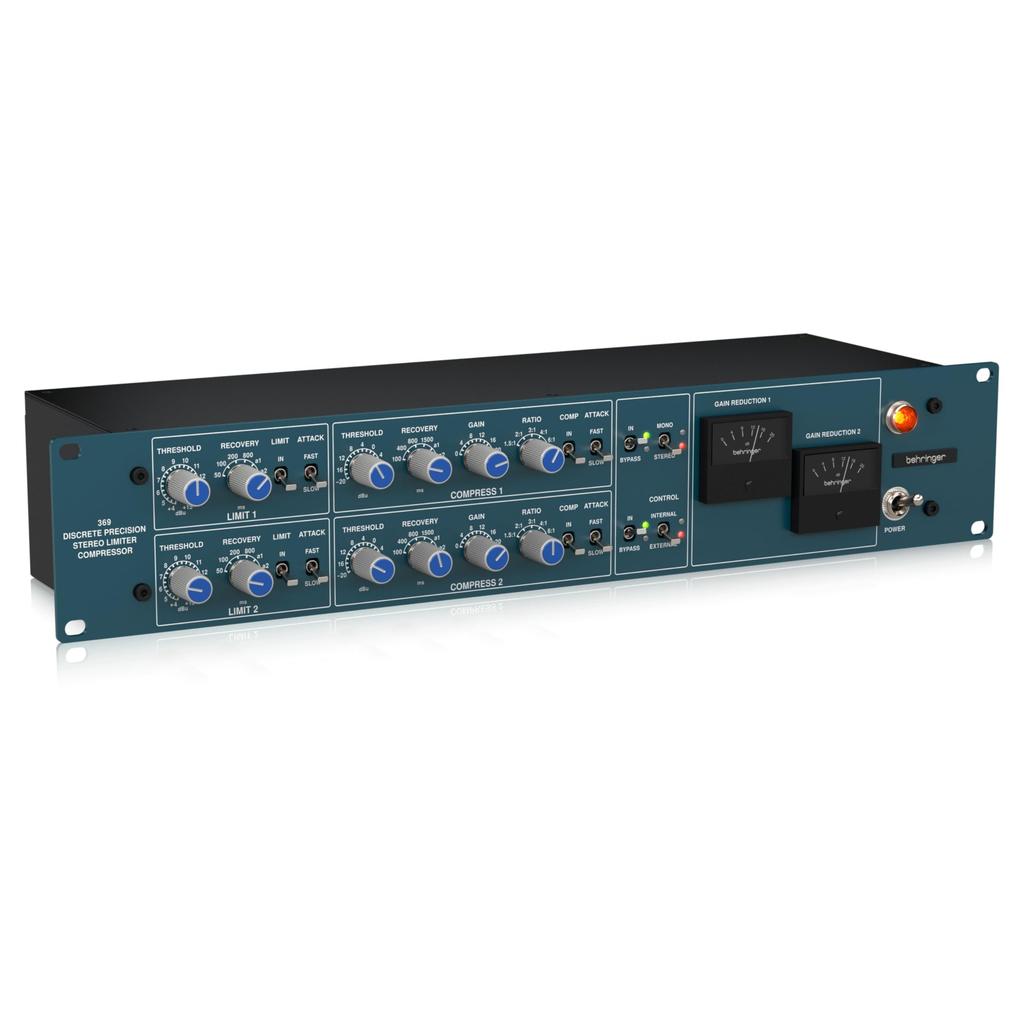 Behringer Classic 2-Channel Stereo CompressorLimiter with Custom-Built MIDAS Transformer, 2U Size, 369mm
