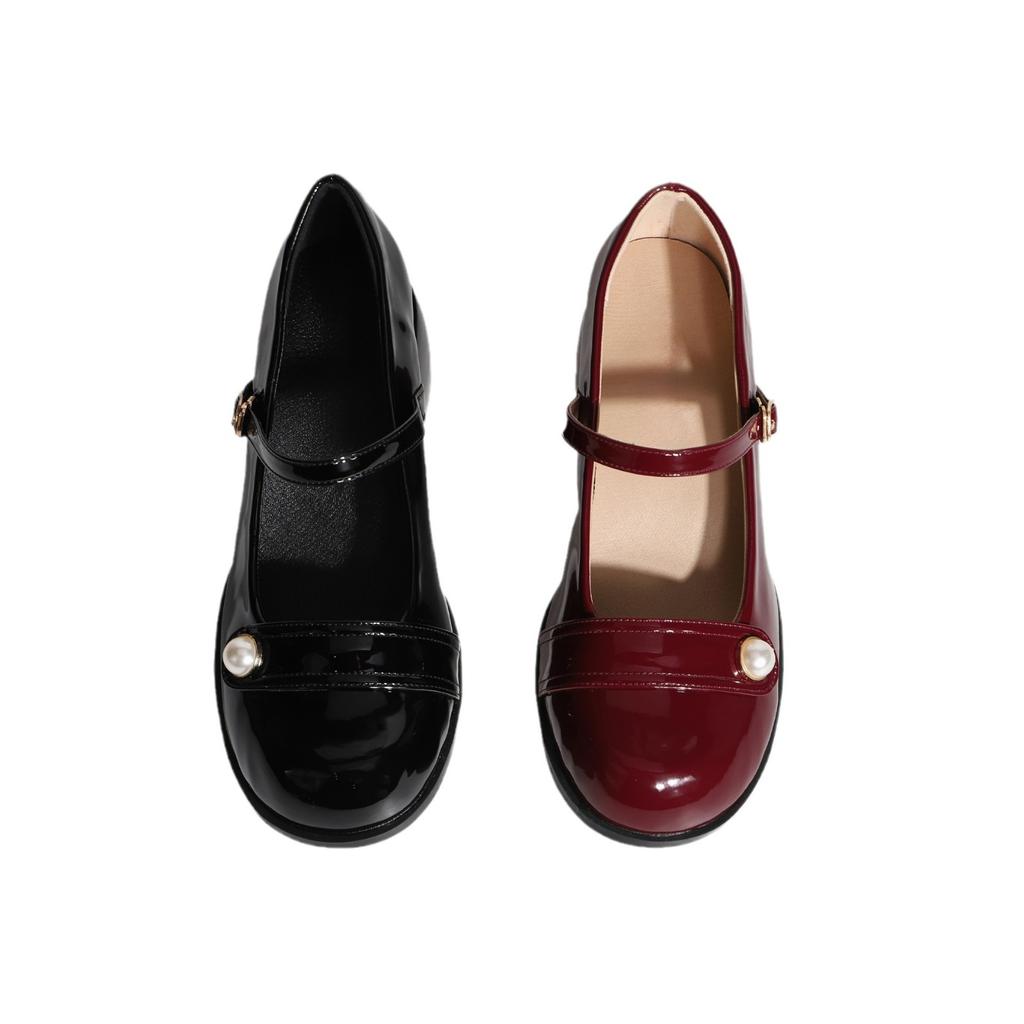 Premium High Heels Thick Heel Sexy Mary Jane Shoes Children's Daily Versatile Single Shoes 2025 Spring Women's Shoes Solid Color