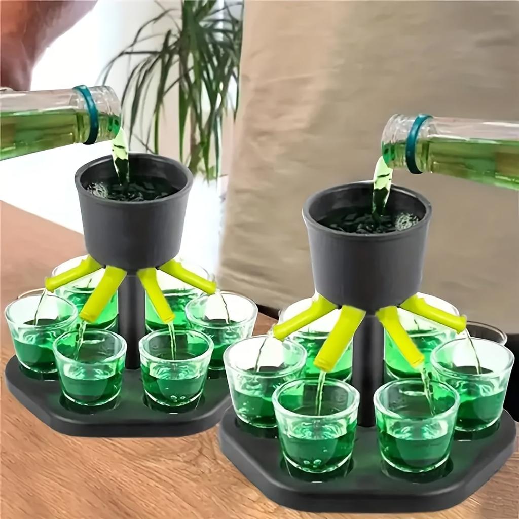 6 Shot-Gläser Spiele Spender Wein Whisky Bier Wein Spirituosen Spender Barzubehör Party Spiele Trinkwerkzeuge Glas Spender 5