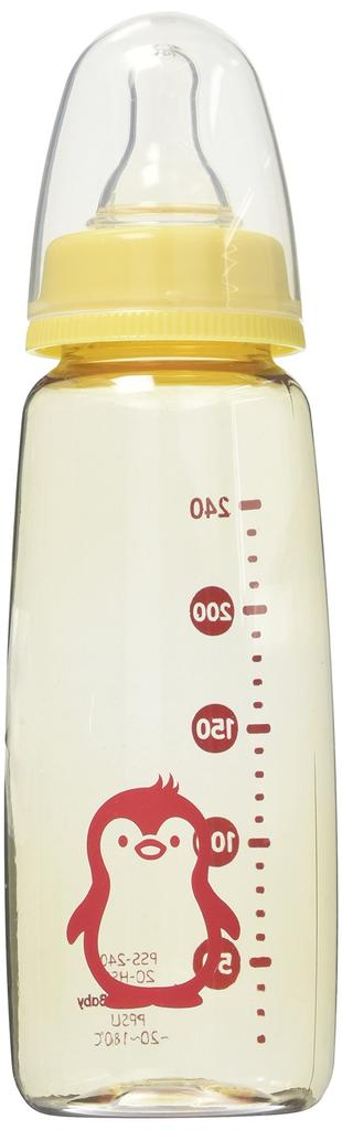 ChuChu Baby Slim Type Baby Bottle, 240ml, Made of PPSU, Includes a Nipple (S, M, L) - One Size Fits All Ages, From 0 Years Old To Weaning