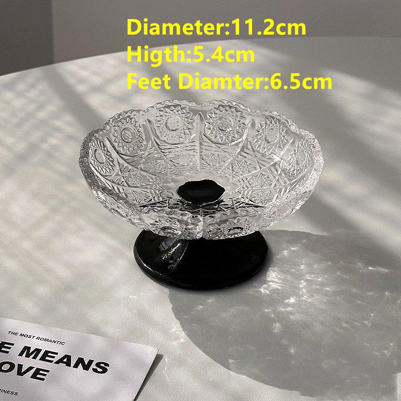 

Retro Grain Glass Gobet Glass Tray Plate Fruit Snack Dessert Plate Goblet Bowel Candy Plate Dish