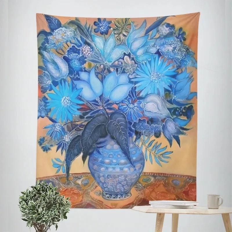 Украшение стен для дома Гобелен с рисунком фруктов и цветов Подвесная ткань для офиса — фото 14